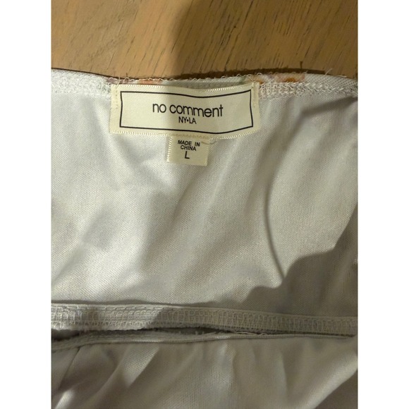 No Comment NY LA Floral Mesh Mini Dress White Sleeveless Spaghetti Strap Large - Picture 4 of 4